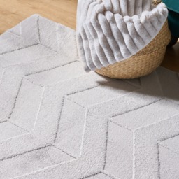 OHS Chevron Carved Rug, Grey - 120 x 170cm - thumbnail 2