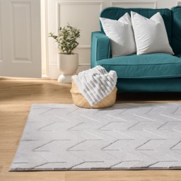 OHS Chevron Carved Rug, Grey - 120 x 170cm - thumbnail 1