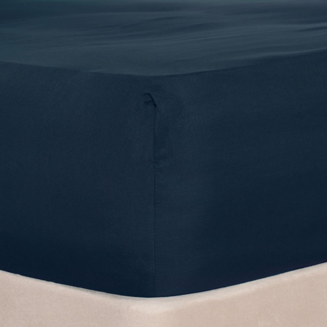 OHS Microfibre Deep Fitted Sheet, Navy - Double - image 1