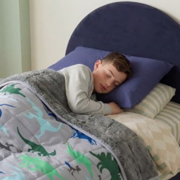 OHS Kids Teddy Fleece Dinosaur Weighted Blanket, Grey - 3kg - thumbnail 2