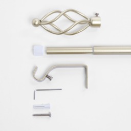 OHS 16mm Extendable Twist Curtain Pole, Brushed Gold - 120-220cm - thumbnail 4