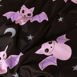 OHS Bat Print Duvet Cover Set, Black - Double - thumbnail 3