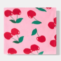 OHS Cherry Print Fleece Throw - Pink/Red - thumbnail 5