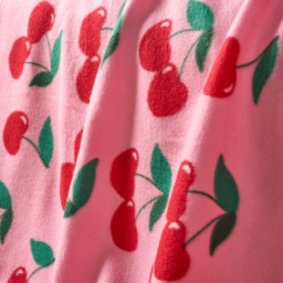 OHS Cherry Print Fleece Throw - Pink/Red - thumbnail 2