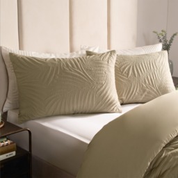 OHS Leaf Quilted Duvet Set, Sage - Superking - thumbnail 4