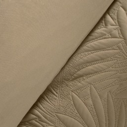 OHS Leaf Quilted Duvet Set, Sage - Superking - thumbnail 5