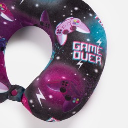 OHS Gaming Print Travel Neck Pillow - Purple/Black - thumbnail 2
