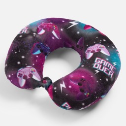 OHS Gaming Print Travel Neck Pillow - Purple/Black - thumbnail 1