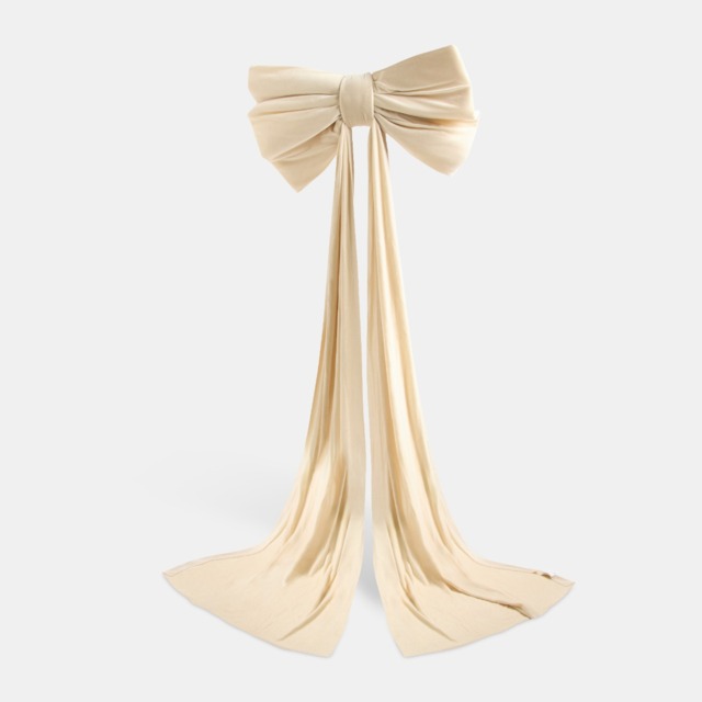 OHS Velvet Christmas Tree Bow - Cream - image 1