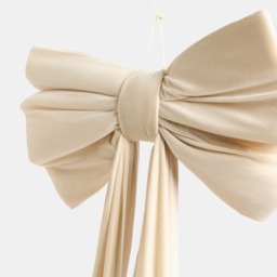 OHS Velvet Christmas Tree Bow - Cream - thumbnail 2