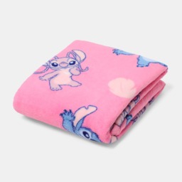 OHS Stitch & Angel Printed Throw - Pink - thumbnail 2