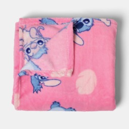 OHS Stitch & Angel Printed Throw - Pink - thumbnail 4