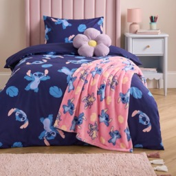 OHS Stitch & Angel Printed Throw - Pink - thumbnail 1