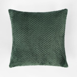 OHS 2 Pack Waffle Fleece Cushion Covers, Forest Green - 45 x 45cm - thumbnail 3