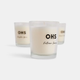 OHS 3 Glass Scented Candles Set, Pumpkin Print - Burgundy - thumbnail 3