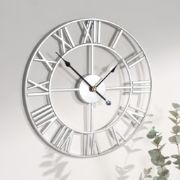 OHS Large Skeleton Wall Clock - Silver