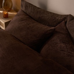 OHS Teddy Fleece Pillowcases - Chocolate - thumbnail 1