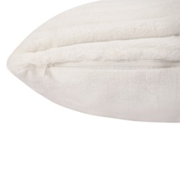 OHS 2 Pack Faux Fur Thick Ribbed Cushion Covers - White - thumbnail 4