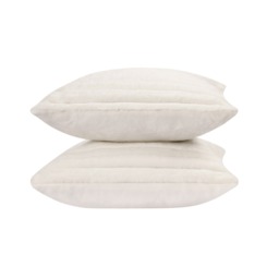 OHS 2 Pack Faux Fur Thick Ribbed Cushion Covers - White - thumbnail 3