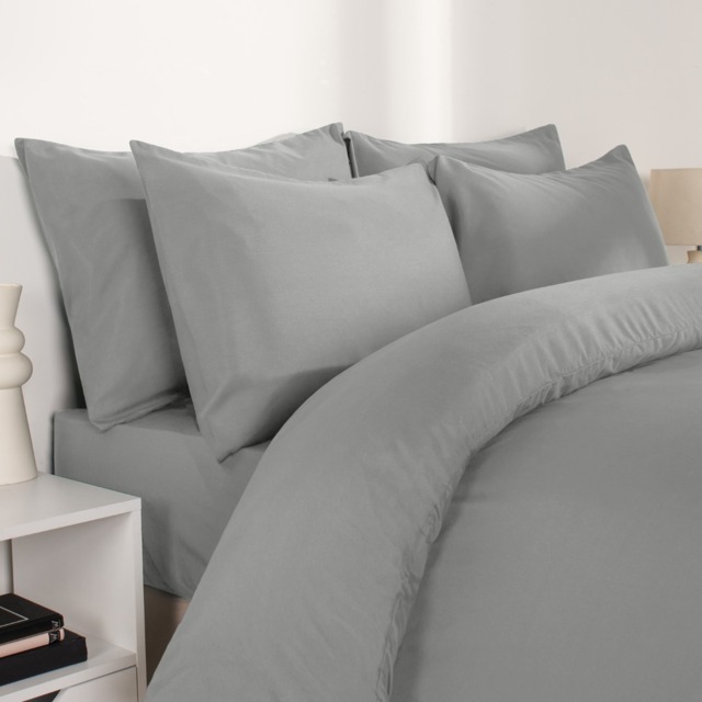 OHS 2 Pack Plain Dyed Housewife Pillowcases - Grey - image 1