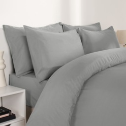 OHS 2 Pack Plain Dyed Housewife Pillowcases - Grey - thumbnail 1
