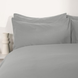 OHS 2 Pack Plain Dyed Housewife Pillowcases - Grey - thumbnail 4