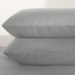 OHS 2 Pack Plain Dyed Housewife Pillowcases - Grey - thumbnail 5