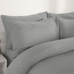 OHS 2 Pack Plain Dyed Housewife Pillowcases - Grey - thumbnail 2