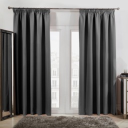 "OHS Pencil Pleat Blackout Curtains - Charcoal, 66"" x 72"""