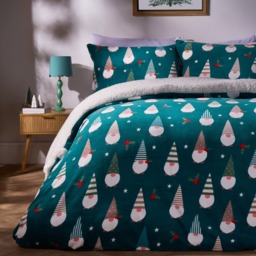 OHS Gonk Fleece Duvet Cover Set, Green - Double - thumbnail 1