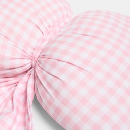 OHS Gingham Print Bow Shaped Cushion - Pink - thumbnail 5