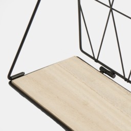 OHS Wire & Wood Geometric Wall Shelf - Black - thumbnail 5