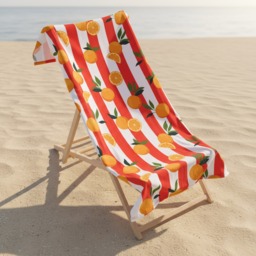 OHS Oranges Print Beach Towel - Orange
