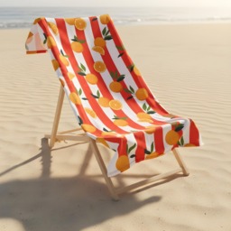 OHS Oranges Print Beach Towel - Orange - thumbnail 2