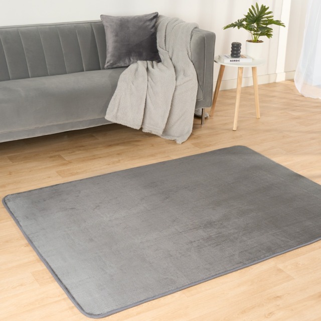 OHS Filled Microplush Rug, Charcoal - 120 x 170cm - image 1