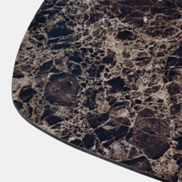 OHS Madison Marble Effect Ribbed Coffee Table - Dark Brown - thumbnail 3