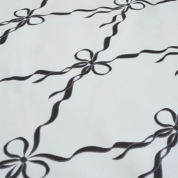 OHS Bow Ribbon Print Reversible Duvet Cover Set, Monochrome - Single - thumbnail 5