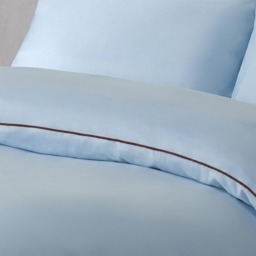OHS Piped Edge Duvet Cover Set, Blue/Brown - King - thumbnail 3