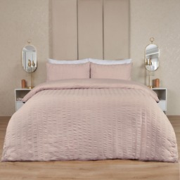 OHS Seersucker Duvet Set, Natural - King