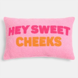 OHS Hey Sweet Cheeks Slogan Cushion - Pink/Orange - thumbnail 4