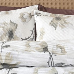 OHS Embossed Floral Print Duvet Cover Set, Silver - King - thumbnail 2