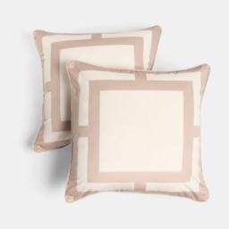 OHS 4 Pack Square Print Cushion Covers - Natural/Cream - thumbnail 3