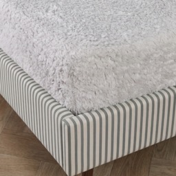OHS Teddy Fleece Fitted Sheet, Silver - King - thumbnail 2