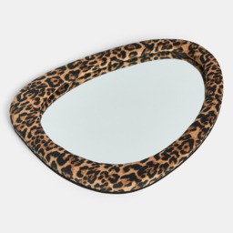 OHS Leopard Matte Velvet Irregular Mirror - Brown - thumbnail 2