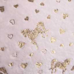 OHS Metallic Heart & Unicorn Fleece Duvet Set, Pink - Double - thumbnail 4