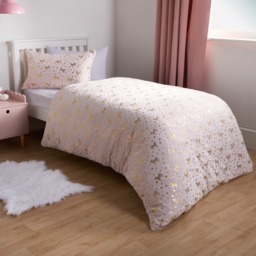 OHS Metallic Heart & Unicorn Fleece Duvet Set, Pink - Double - thumbnail 2