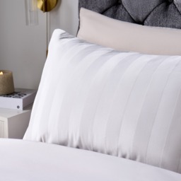 OHS Velvet Stripe Duvet Cover Set, Cream - Double - thumbnail 3