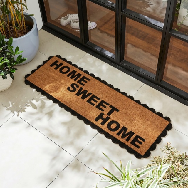 OHS Home Sweet Home Printed Runner Coir Mat - Monochrome - image 1