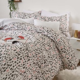 OHS Dalmatian Spots Print Seersucker Duvet Set, White - Single - thumbnail 4