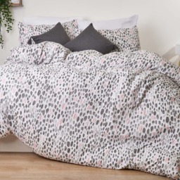 OHS Dalmatian Spots Print Seersucker Duvet Set, White - Single - thumbnail 3